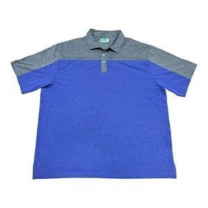 Ben Hogan Performance Polo Shirt 2XL Gray Blue Mens Short Sleeve Moisture-Wick